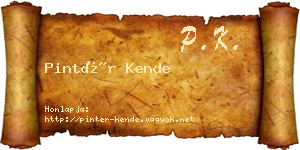 Pintér Kende névjegykártya