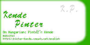 kende pinter business card